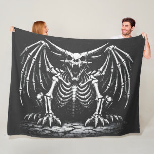 Cobertor De Velo Dragão Esqueleto por BurnsInHell