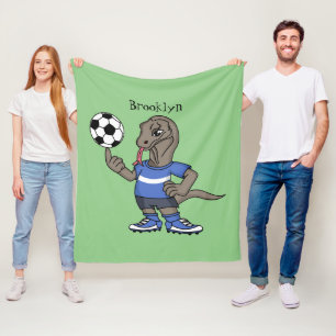 Cobertor De Velo Dragão Komodo engraçado bonito jogando cartoon de