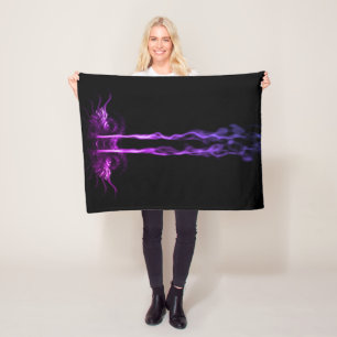 Cobertor De Velo Dragão Negro e Roxo Fumaça