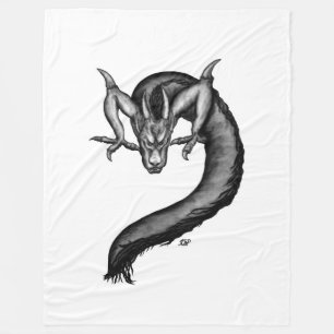Cobertor De Velo Dragão no estilo de tatuagem