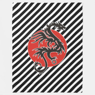 Cobertor De Velo Dragão Sol - preto vermelho branco + suas ideias