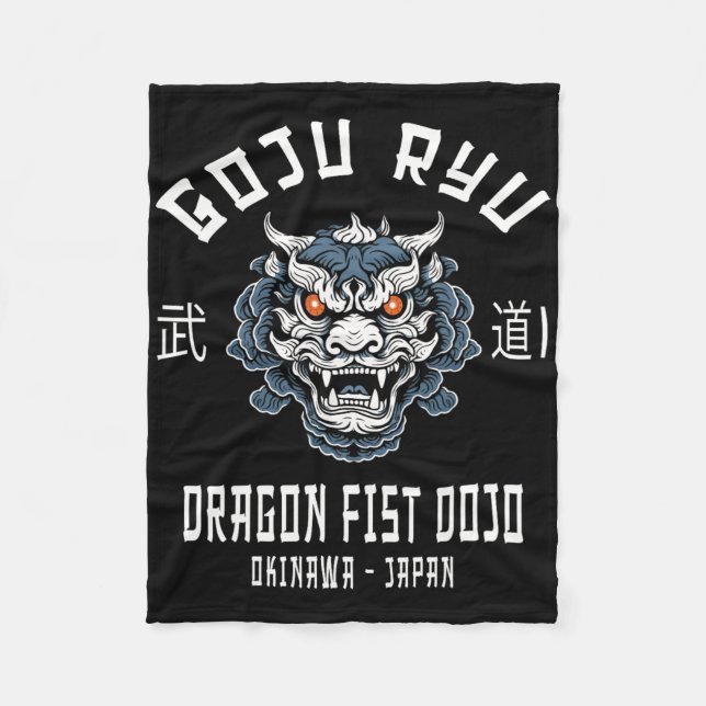 Cobertor De Velo Dragon Fist Dojo Goju Ryu Karate  (Frente)
