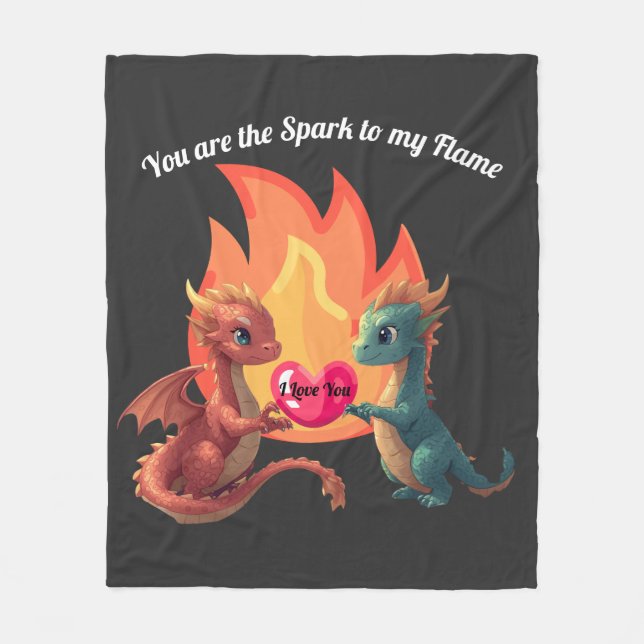 Cobertor De Velo Dragon Love Fleece Blanket (Frente)
