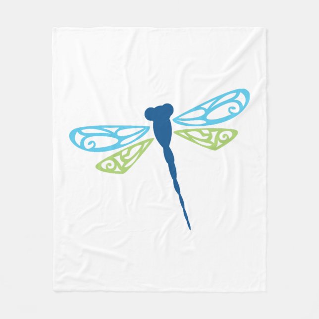 Cobertor De Velo Dragonfly Azul & Verde (Frente)