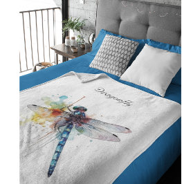 Cobertor De Velo Dragonfly Colorida personalizável