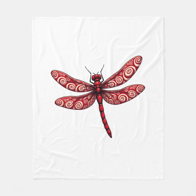 Cobertor De Velo Dragonfly de espiral de menta-pimenta (Frente)