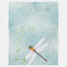 Cobertor De Velo Dragonfly Vintage sobre fundo floral desbotado