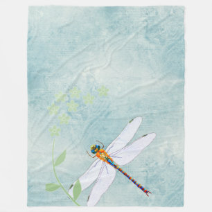 Cobertor De Velo Dragonfly Vintage sobre fundo floral desbotado