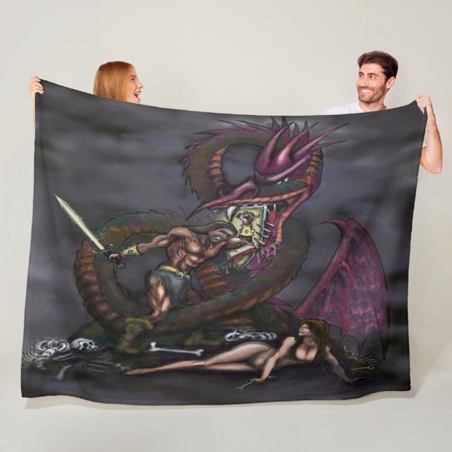 Cobertor De Velo Dragonslayer Fantasy Art Fleece Blanket (In Situ)