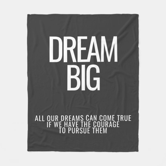 Cobertor De Velo Dream Big Fleece Blanket (Frente)