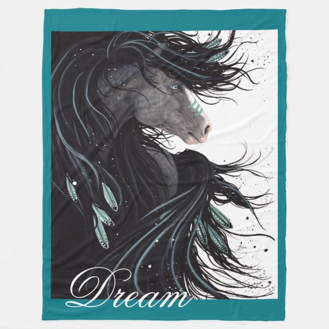 Cobertor De Velo Dream Horse Custom Blanket de Bihrle (Frente)