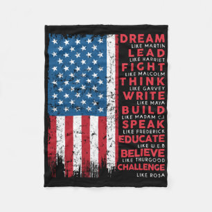 Cobertor De Velo Dream Like Martin Vintage USA Flag Gift