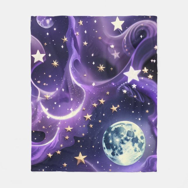 Cobertor De Velo Dreamy Lavender Celestial Moon Blanket – Luxury Se (Frente)