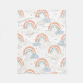 Cobertor De Velo Dreamy Watercolor Pastel Nursery Blanket | Rainbow