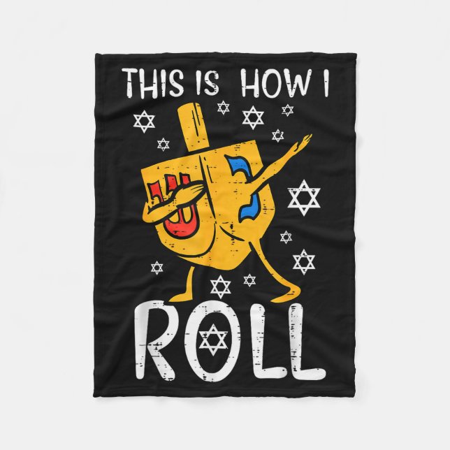 Cobertor De Velo Dreidel Dabbing Feio Hanukkah Engraçado Chanukah H (Frente)