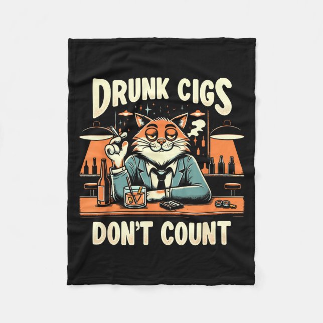 Cobertor De Velo Drunk Cigs Don't Count Funny Cigarette Humor Smoki (Frente)