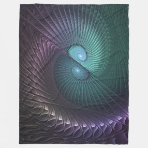 Cobertor De Velo Duas Espirais Coloridas Arte Fractal Abstrata Mode