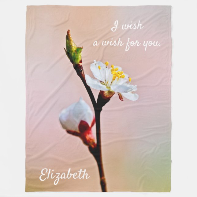 Cobertor De Velo Duas Lindas Flores Apricot Japonesas (Frente)