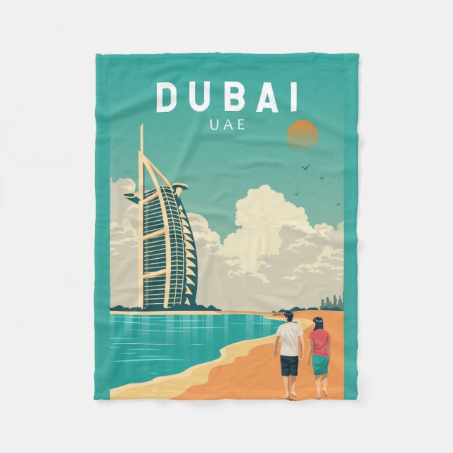 Cobertor De Velo Dubai Emirados Árabes Unidos - Arte Viagem (Frente)