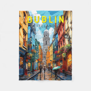 Cobertor De Velo Dublin Ireland Viagem Art Vintage