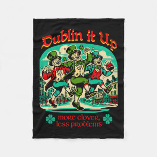 Cobertor De Velo Dublin It Up - Irish Leprechauns Dancing
