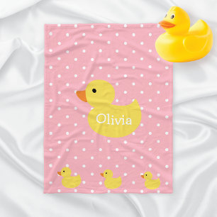 Cobertor De Velo Duck Family Bolinhas Monograma Baby