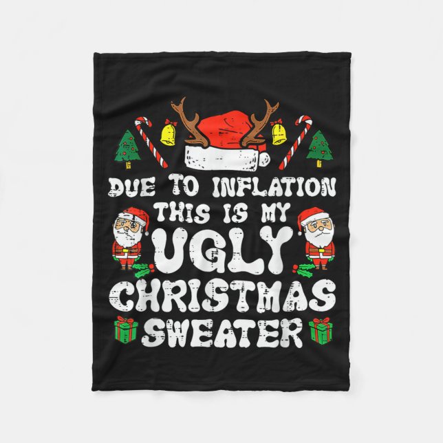 Cobertor De Velo Due To Inflation Ugly Christmas Sweater Xmas Men W (Frente)
