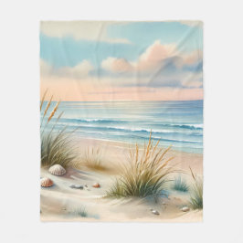 Cobertor De Velo Dunas Costeiras Pastel Aquarela