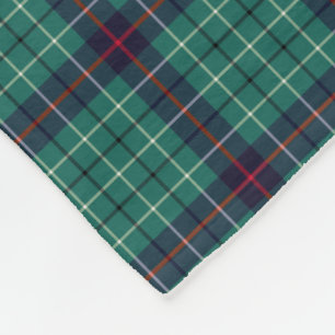 Cobertor De Velo Duncan Clan Turquoise e Royal Blue Modern Tartan