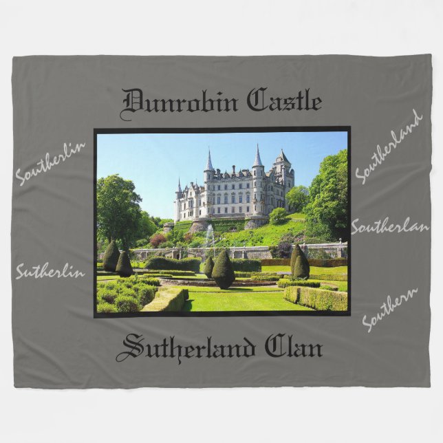Cobertor De Velo Dunrobin Castle & Scottish Sutherland Clan (Frente (Horizontal))