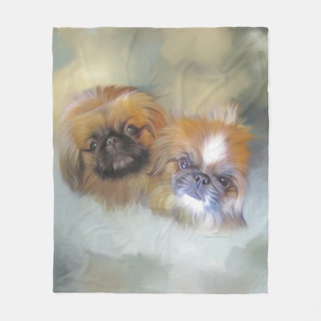 Cobertor De Velo Duo de Pekingese Macio (Frente)