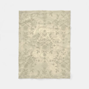 Cobertor De Velo Duplo Floral Damask Neutro Bege Quente Creme