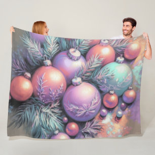 Cobertor De Velo Duro Pastel Desenho Motifs Natal Pêssego Roxo