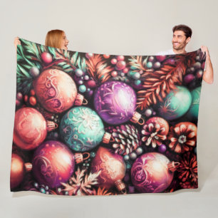 Cobertor De Velo Duro Pastel Desenho Motifs Natal Pêssego Roxo