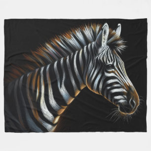 Cobertor De Velo Duro Pastel Zebra em Preto