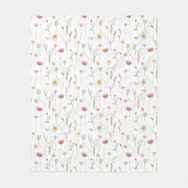 Cobertor De Velo Dusty Pink Watercolor Wildflower