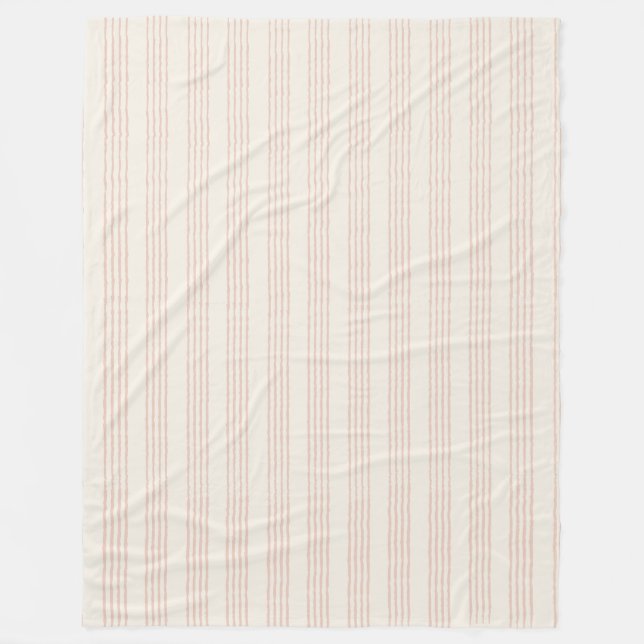 Cobertor De Velo Dusty Rosa Modern Minimalist Stripe Boho (Frente)