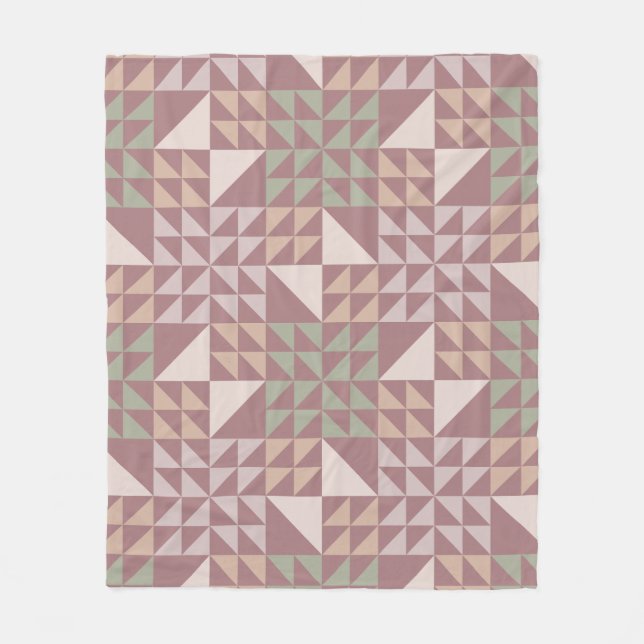 Cobertor De Velo Dusty Rose Geometric Quilt Pattern (Frente)