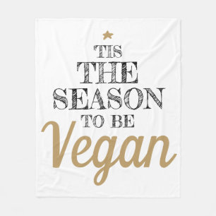 Cobertor De Velo "É a estação do Vegan preto e dourado