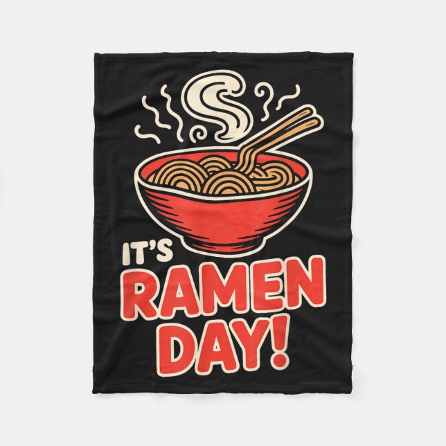 Cobertor De Velo É Dia de Ramen Comida Asiática Macarrão Sopa Tigel (Frente)