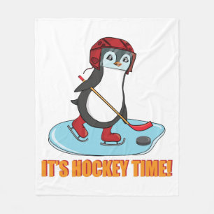 Cobertor De Velo É Hockey Time - Hóquei em Gelo Pinguim