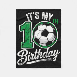 Cobertor De Velo É Meu 10º Aniversário Futebol 10 Anos De Idade Ani