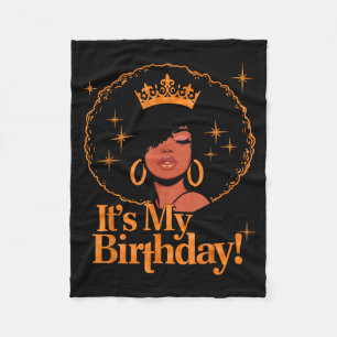 Cobertor De Velo É Meu Aniversário Rainha Afro-Americana Negra