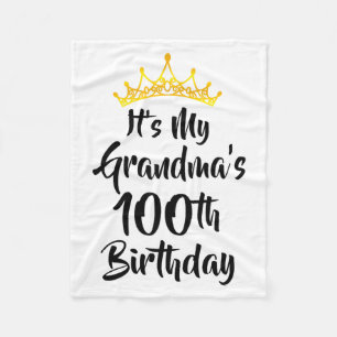 Cobertor De Velo É o 100º Aniversário da Minha Vovó Coroa Feliz 100