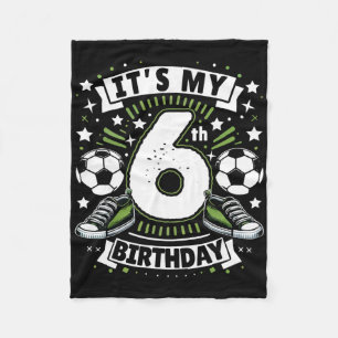 Cobertor De Velo É o meu 6º aniversário Menino de 6 anos Futebol An