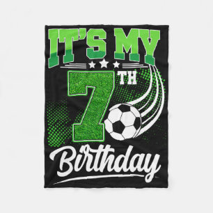 Cobertor De Velo É o meu 7º aniversário menino futebol Ll 7 anos de