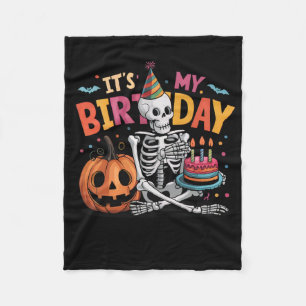 Cobertor De Velo É o meu esqueleto de aniversário Feliz Aniversário