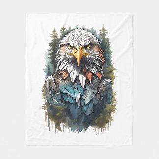 Cobertor De Velo Eagle Head in Forest