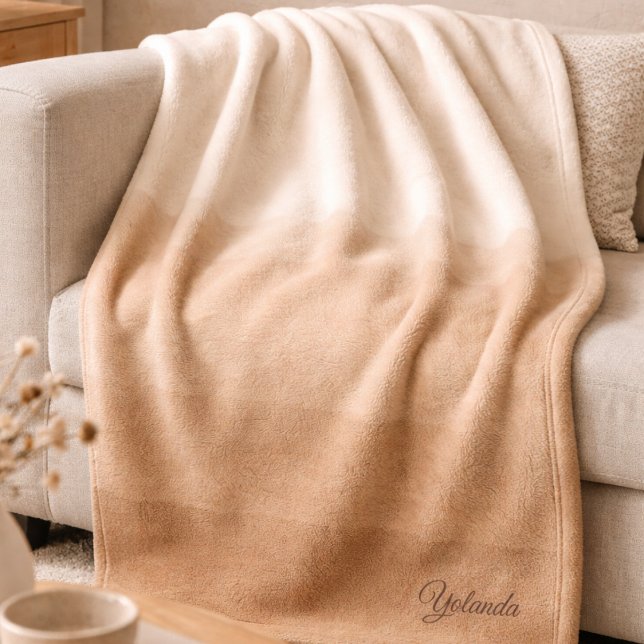 Cobertor De Velo Earth Layered Calm Fleece Blanket (Layered earth tones flow from beige to taupe, adding depth to calm, neutral interiors)