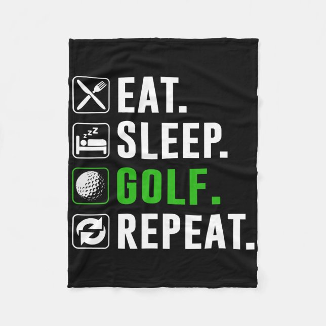 Cobertor De Velo Eat Sleep Golf Repeat Funny Golfing Golfer Golfing (Frente)